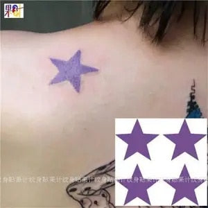 JoJo's Bizarre Adventure Star Temporary Tattoo Purple seven one size