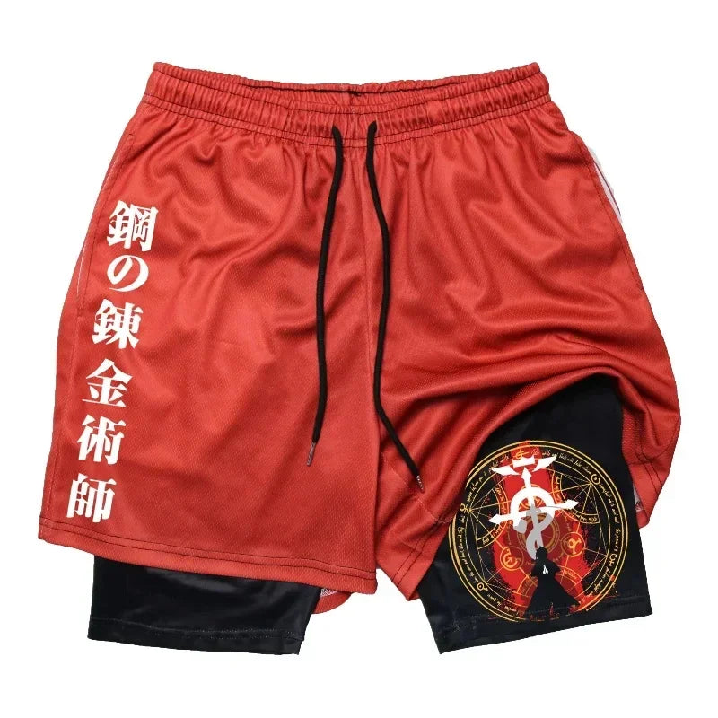 Fullmetal Alchemist 2 in 1 Double Layer Shorts Style 1