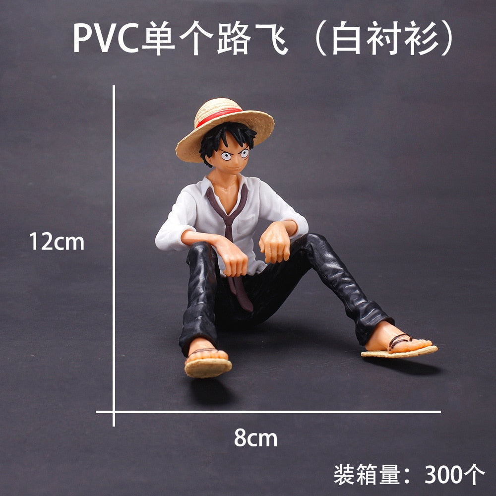 One Piece Luffy Action Figure Sitting Position White