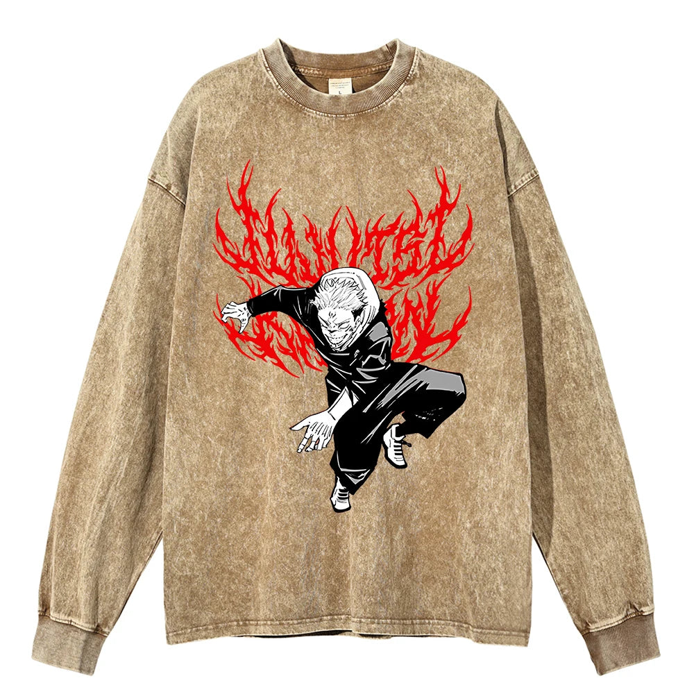 Jujutsu Kaisen Anime Washed Sweatshirt Style 4