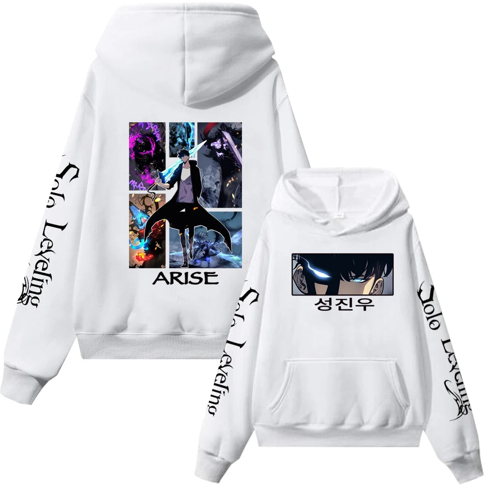 Solo Levelling Hoodie white