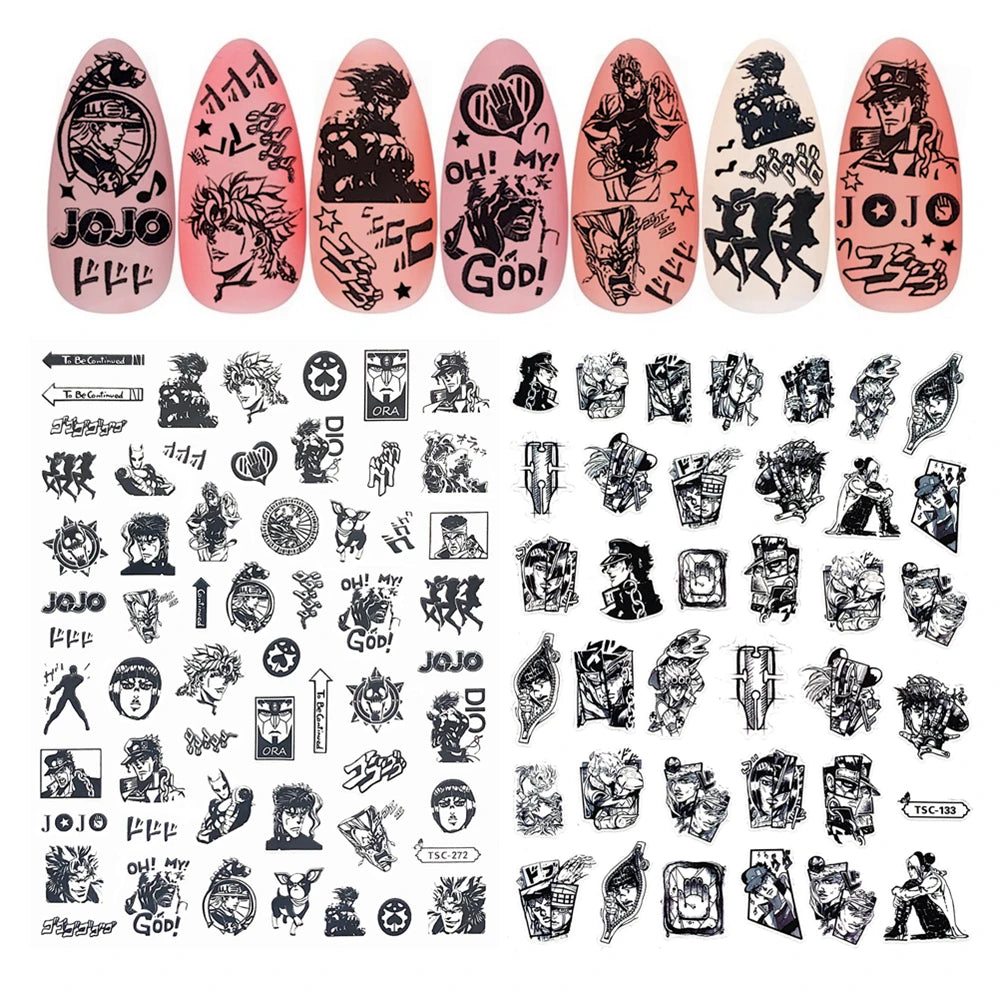 Jojo Bizarre Adventure Anime Acrylic Nails Sticker