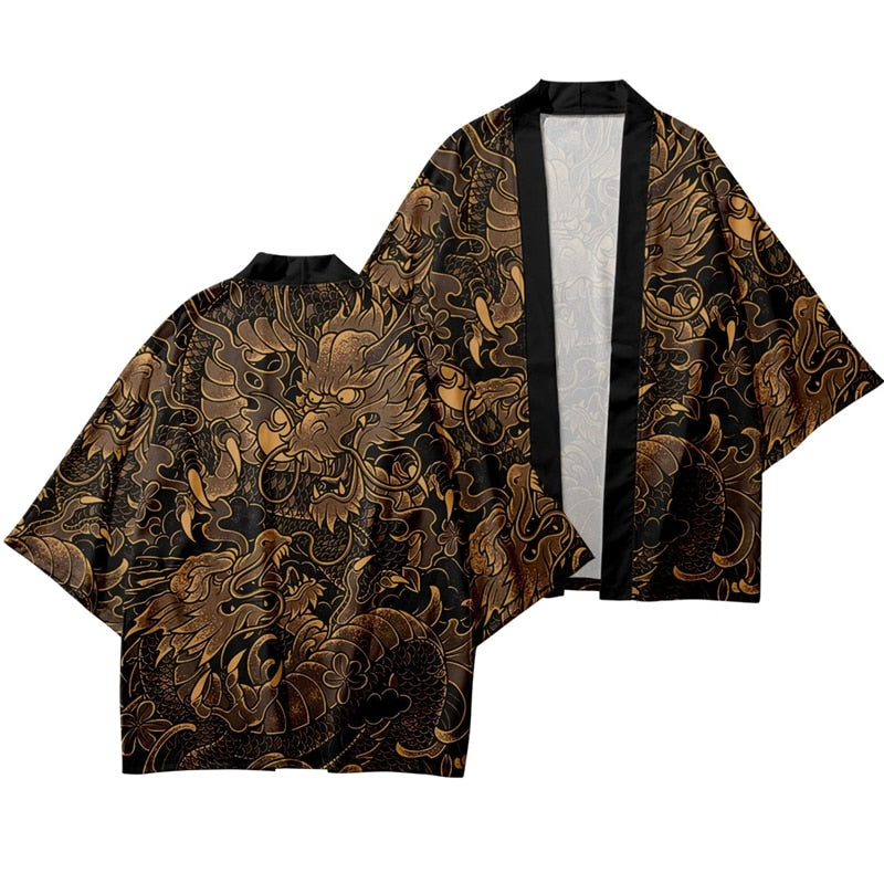 Japanese Style Dragon Kimono Dress 4