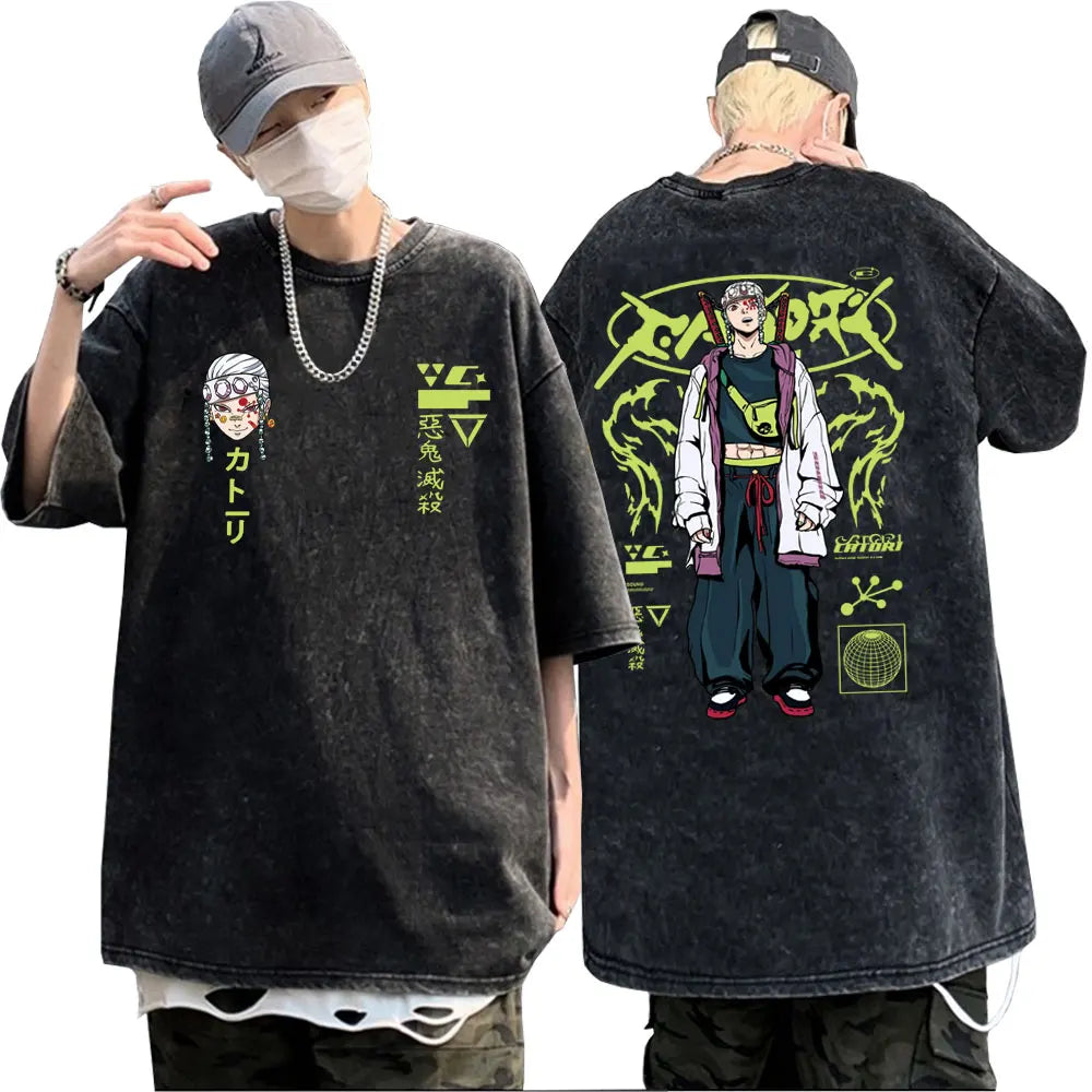 Demon Slayer Uzui Tengen Print T-shirt Black 6