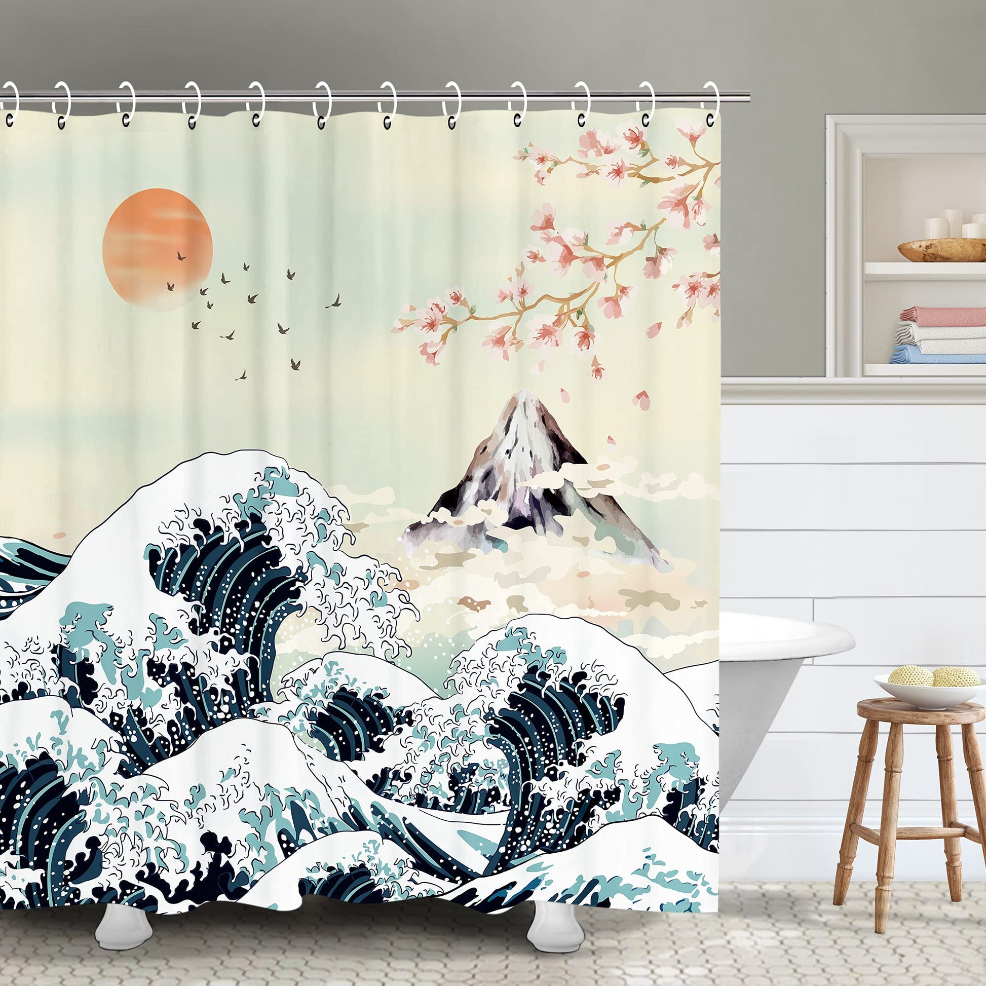 Japanese Style Shower Curtain
