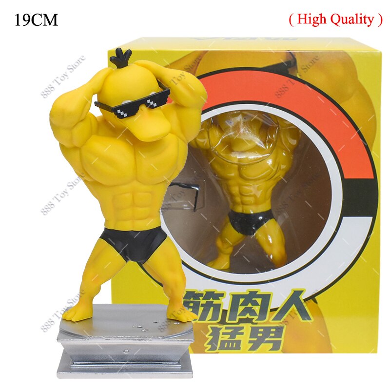 Anime Pokemon Muscle Man Action Figure Psyduck with box B