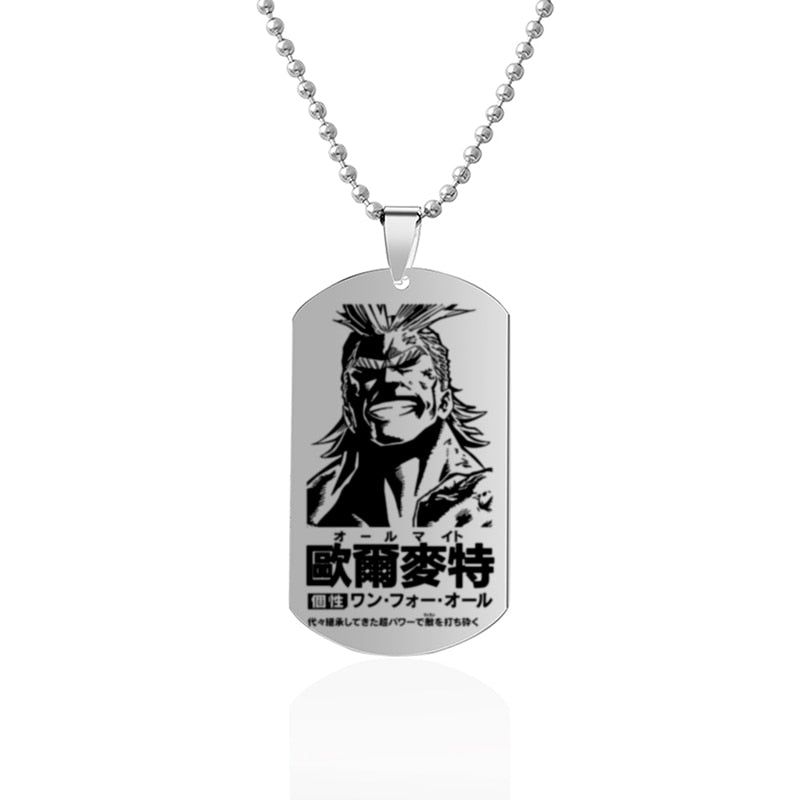 My Hero Academia Anime Dog Tag Necklace S4 All Might