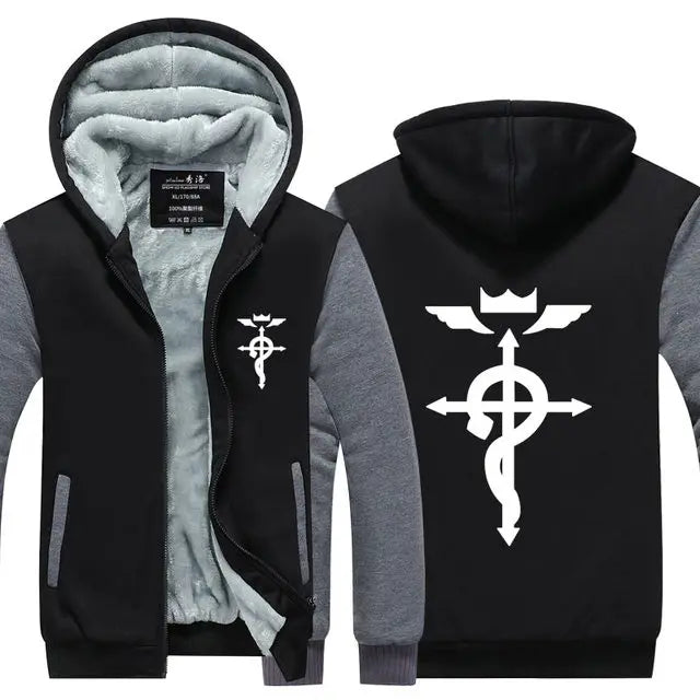 Fullmetal Alchemist Hoodie Jacket black grey 2
