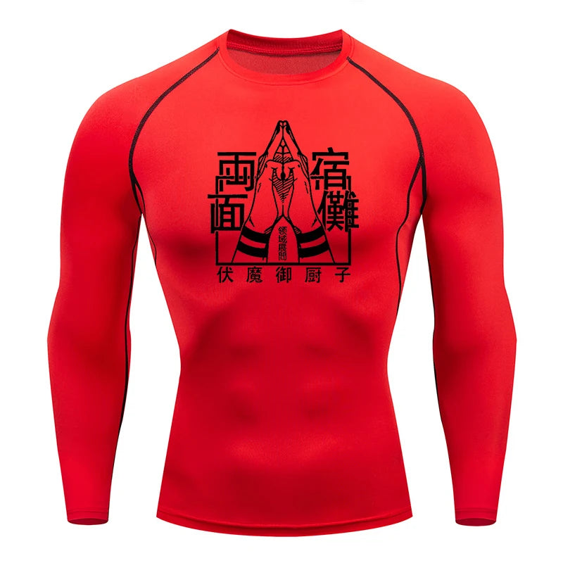 Jujutsu Kaisen Design Gym Fit Tshirt Red 3