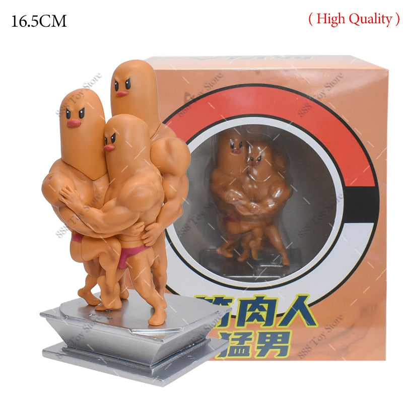 Anime Pokemon Muscle Man Action Figure Dugtrio with box B