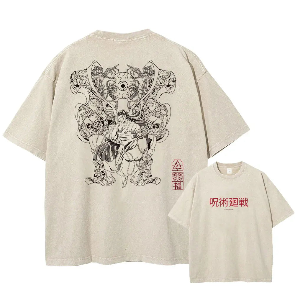 Jujutsu Kaisen Itadori vs Sukuna Vintage Wash T-Shirt Style 19