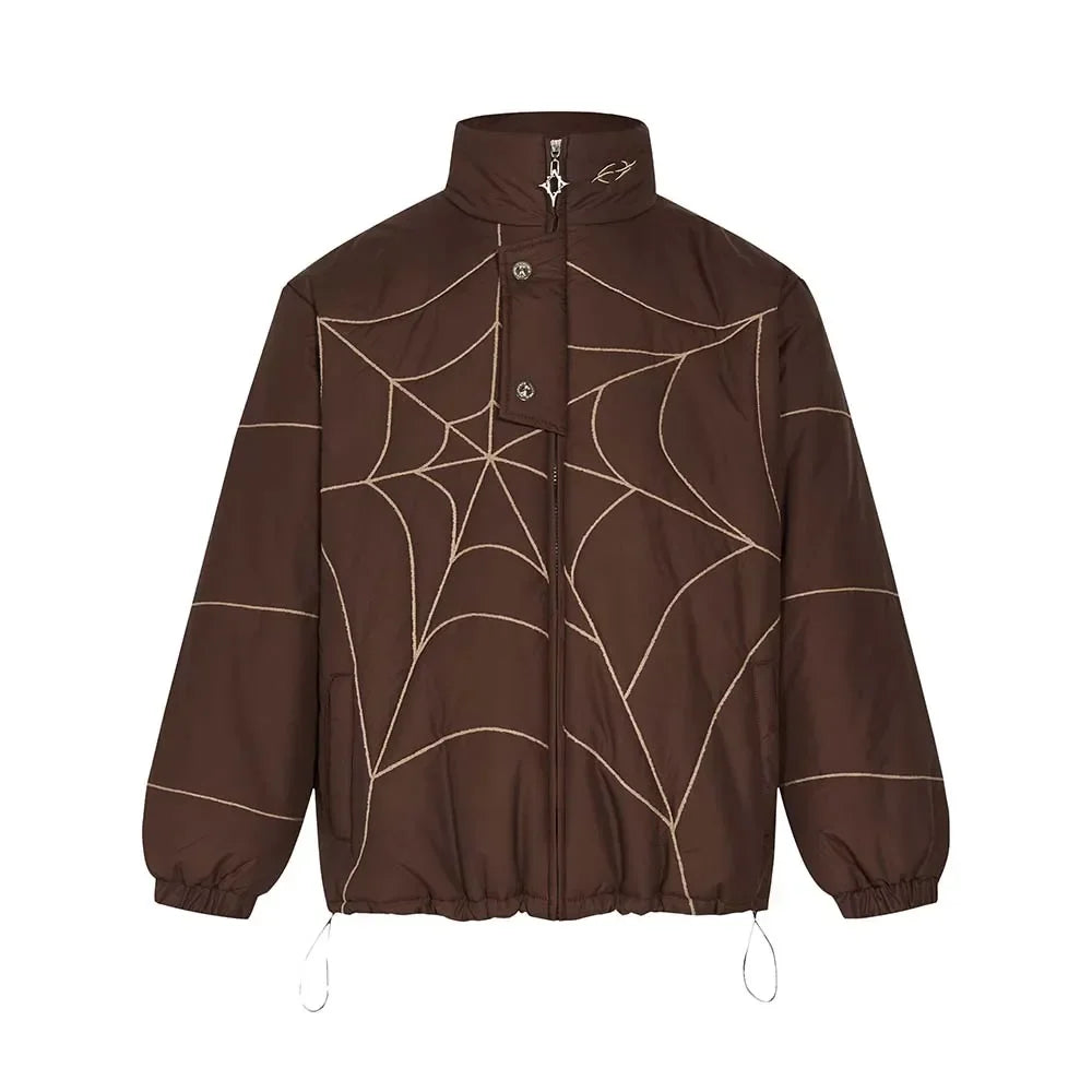 EXTREME Spider Web Puffer Jacket Brown