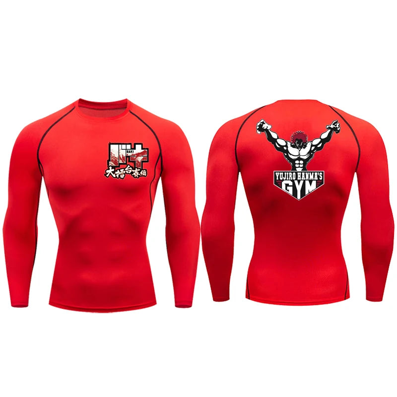 Hanma Baki Design Gym Fit Tshirt Red