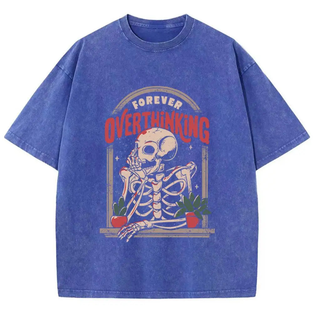 Anime Overthinking Vintage Tshirt Blue