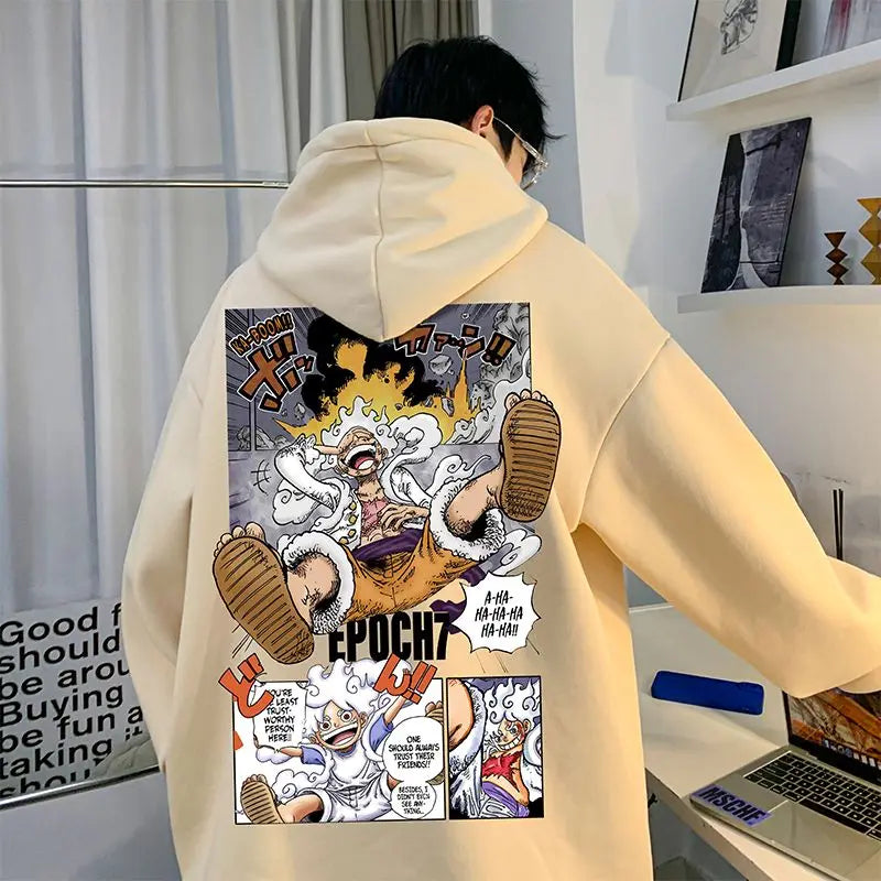 One Piece Gear 5 Luffy Hoodie Apricot color
