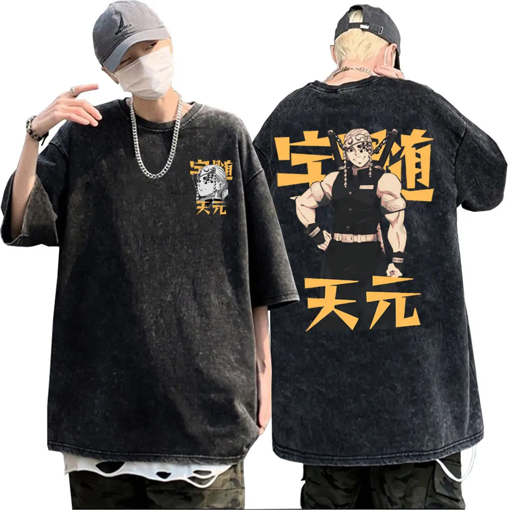 Demon Slayer Uzui Tengen Print T-shirt Black 8