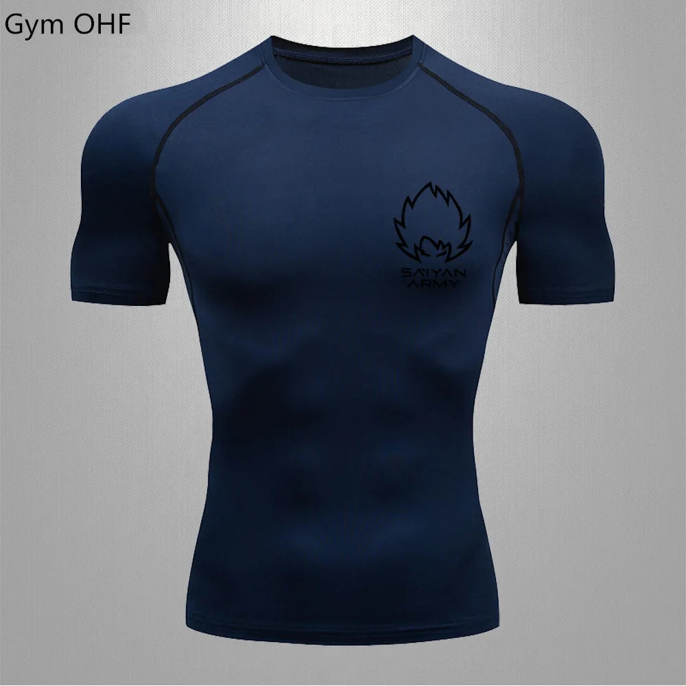 Goku Gym Fit T Shirt blue-3