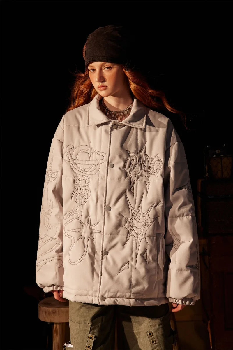 Celestial Embroidery Puffer Jacket