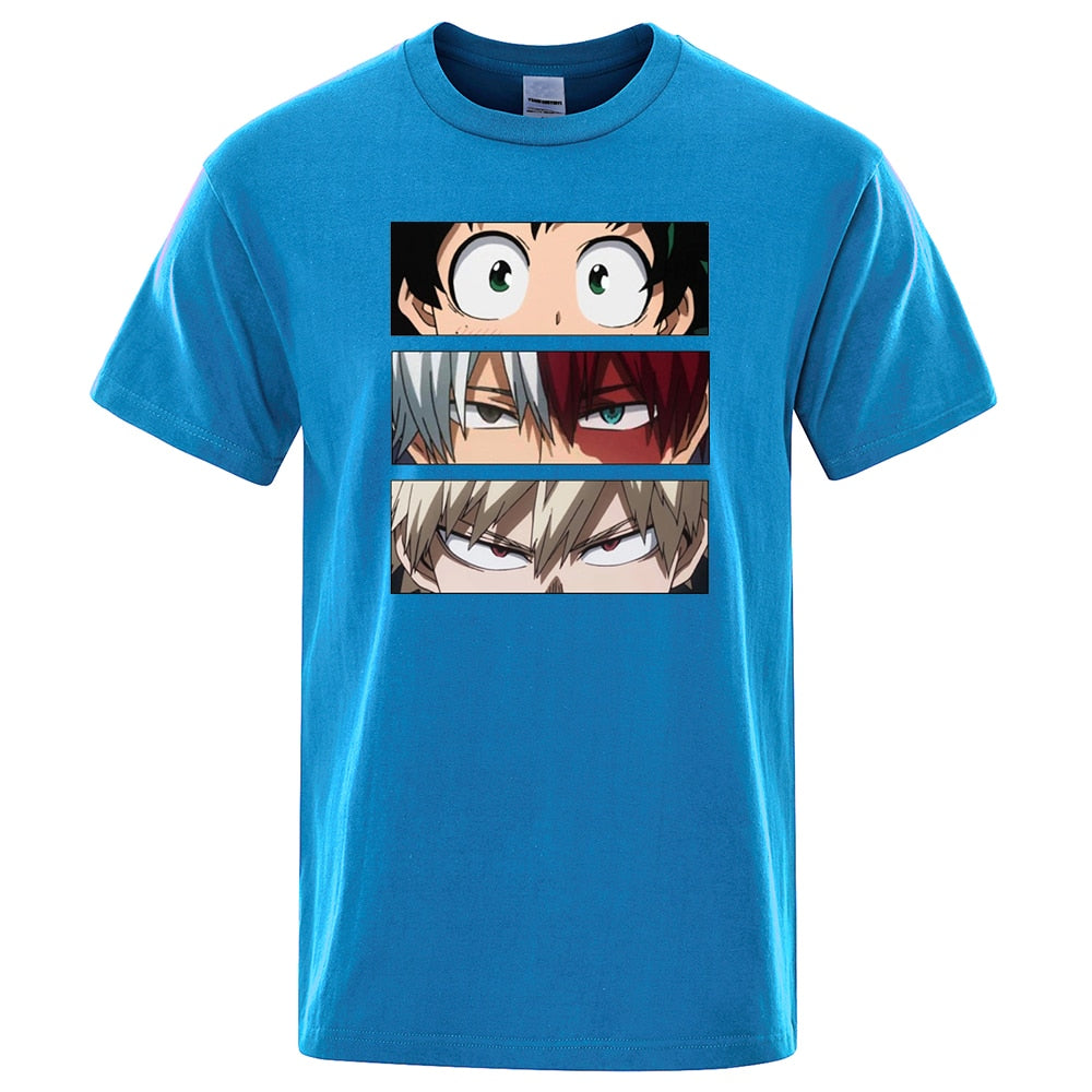 My Hero Academia Printed Anime T Shirt Light Blue