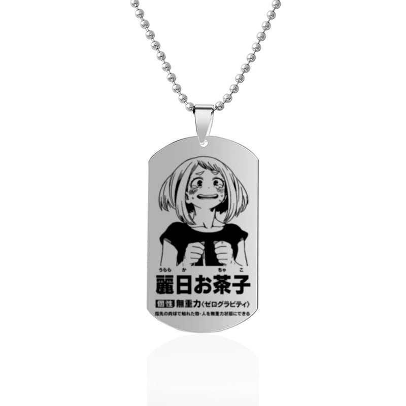 My Hero Academia Anime Dog Tag Necklace S6 OCHACO URARAKA