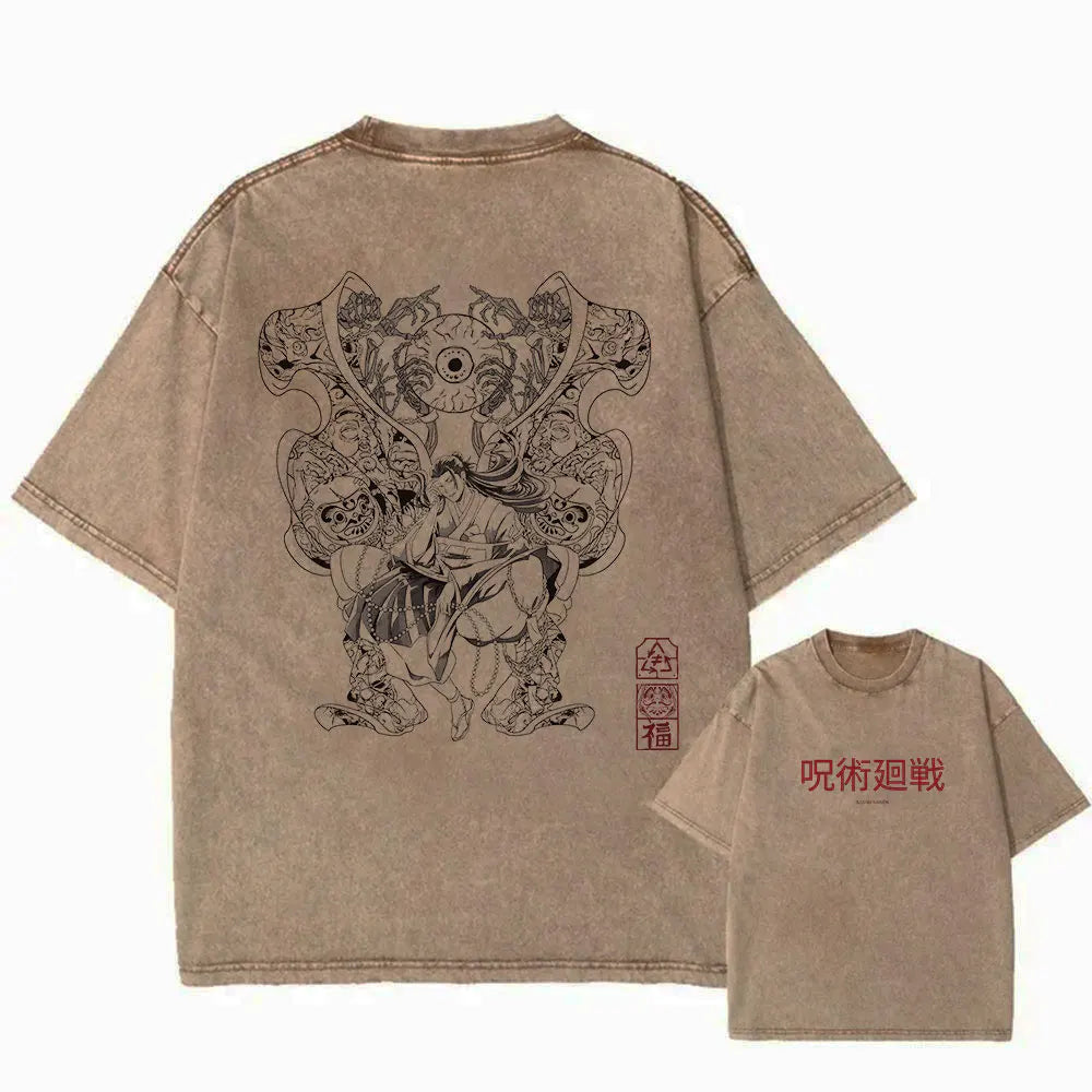 Jujutsu Kaisen Itadori vs Sukuna Vintage Wash T-Shirt Style 3