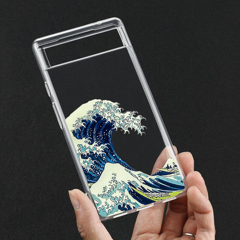 Japanese Great Blue Wave Clear Phone Case Google Pixel