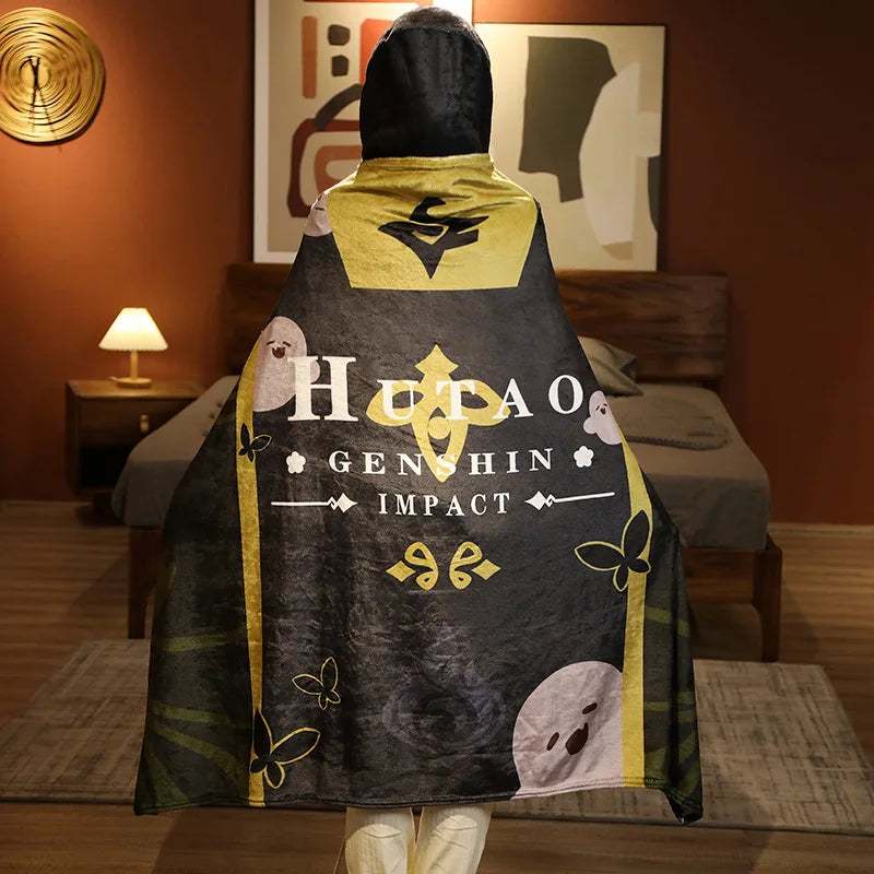 Genshin Impact Blanket Cloak Hoodie hutao2 100X160CM