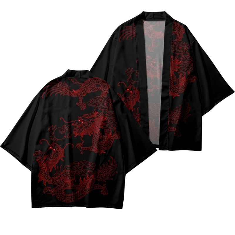 Japanese Style Dragon Kimono Dress 6