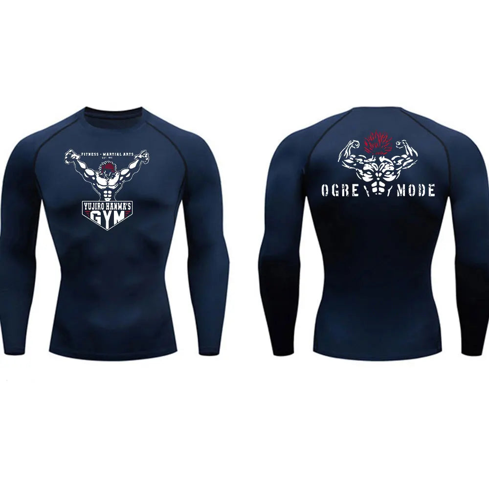 Baki Orge Mode Gym Fit Tshirt navy blue3
