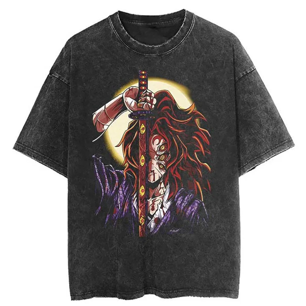 Demon Slayer Kokushibo Vintage Tshirt Style 1