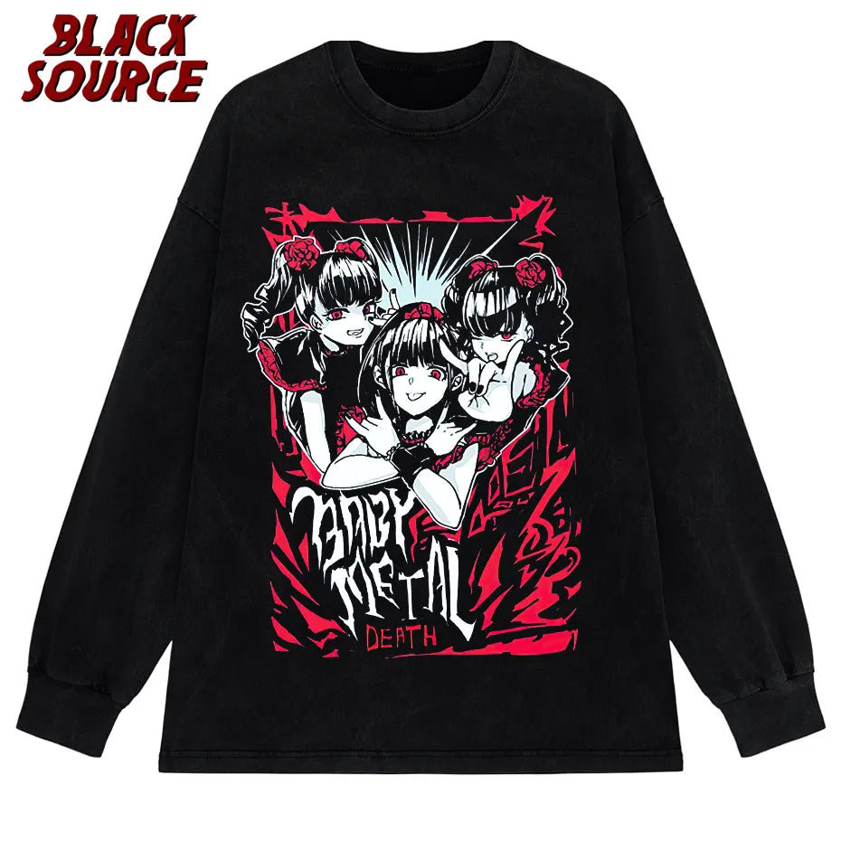 Anime Baby Metal Vintage Tshirt long black