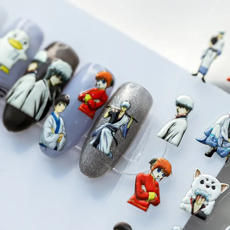 Gintama Anime Acrylic Nails Sticker