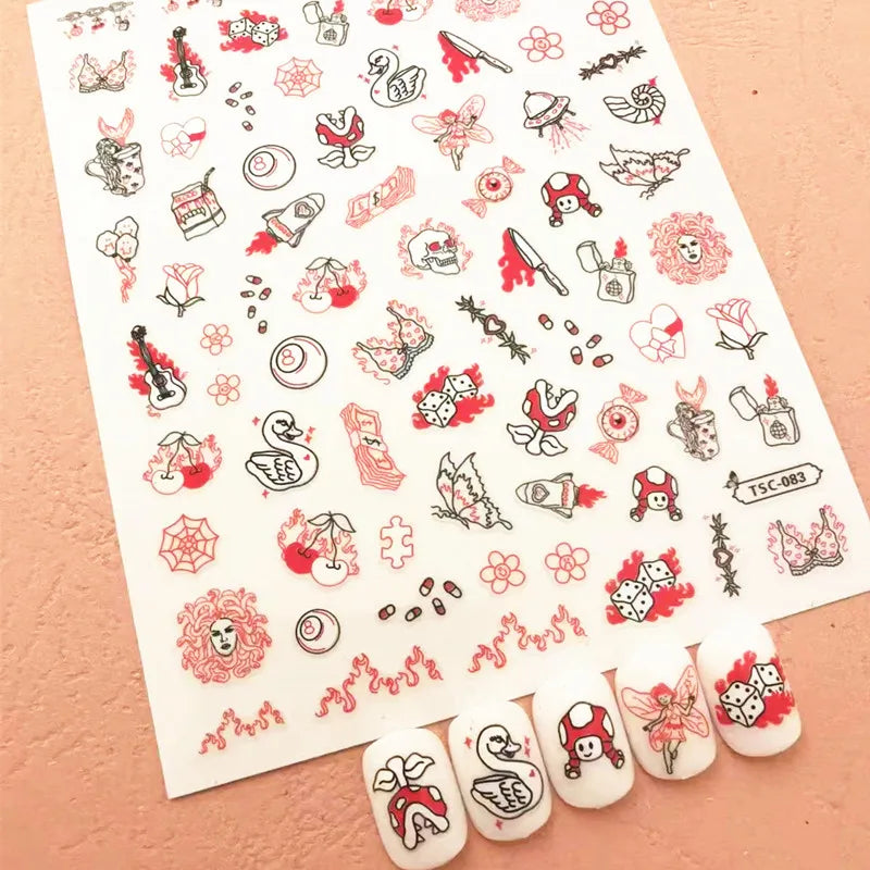 Attack On Titan Anime Acrylic Nails Sticker