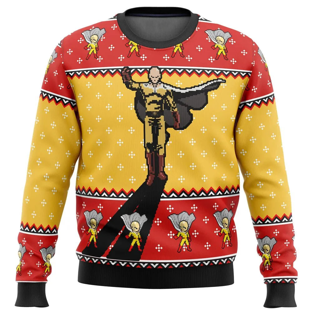 One Punch Saitama Ugly Christmas Sweater Mix