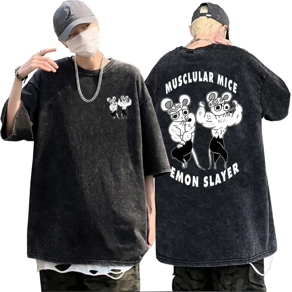 Demon Slayer Uzui Tengen Print T-shirt Black 20
