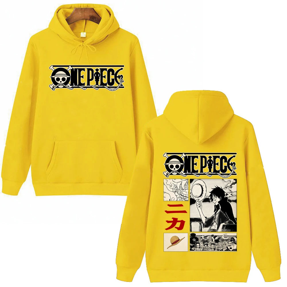 One Piece Characters Hoodie yellow