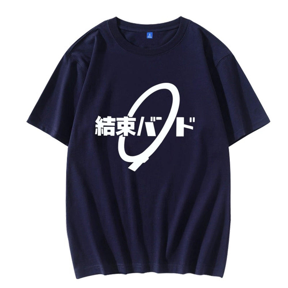 BOCCHI THE ROCK! Anime Summer Casual T shirt Navy Blue