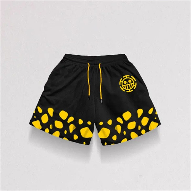 One Piece Anime Printed performance Gym Shorts Style 4
