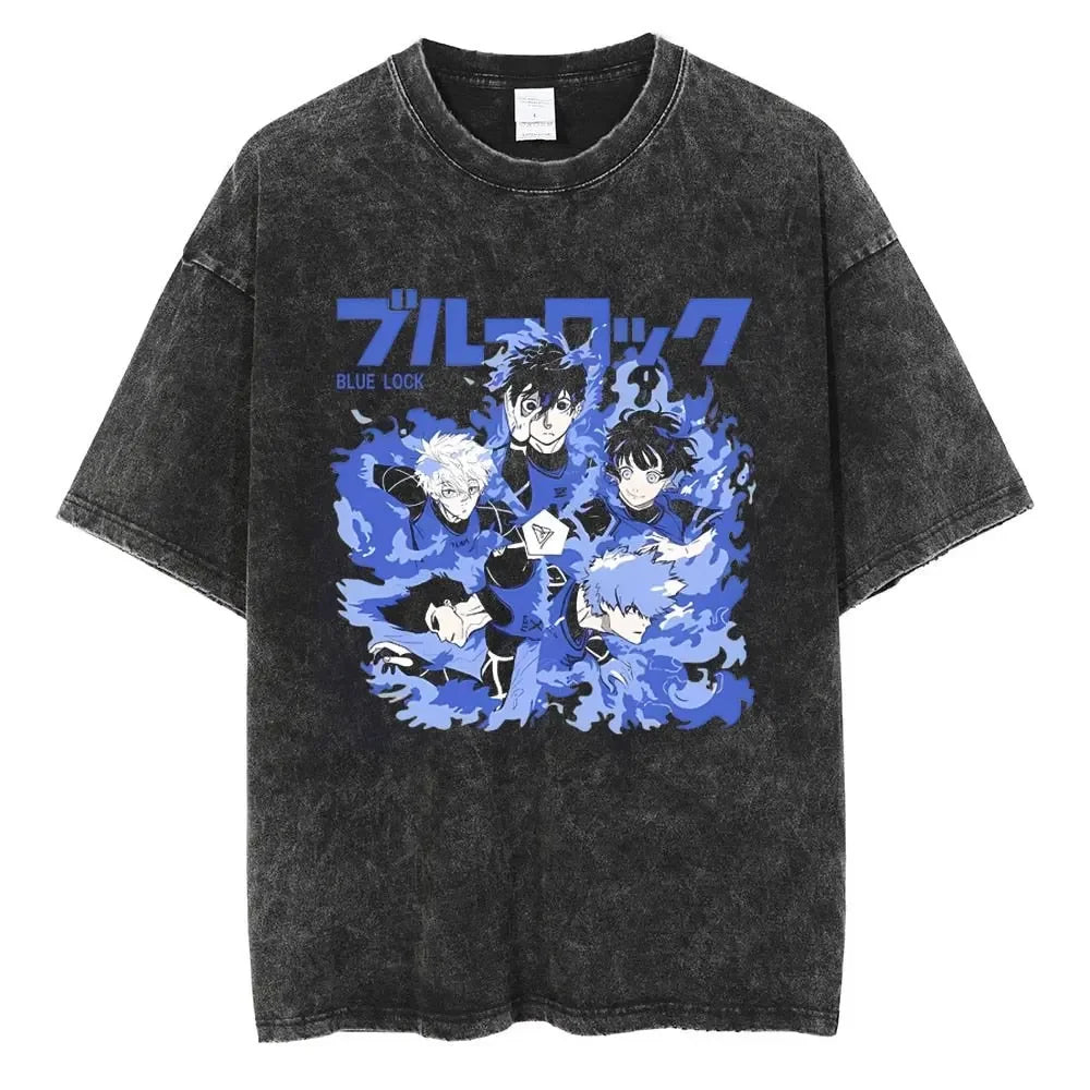 Bluelock Anime Vintage Tshirt Black 4