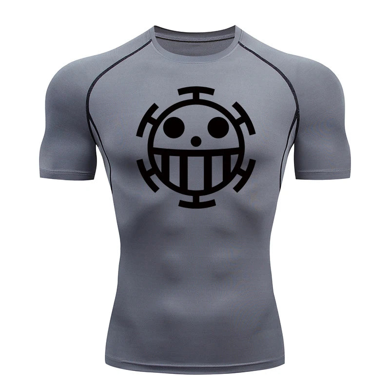 Onepiece Anime Gym Fit Tshirt Gray 1