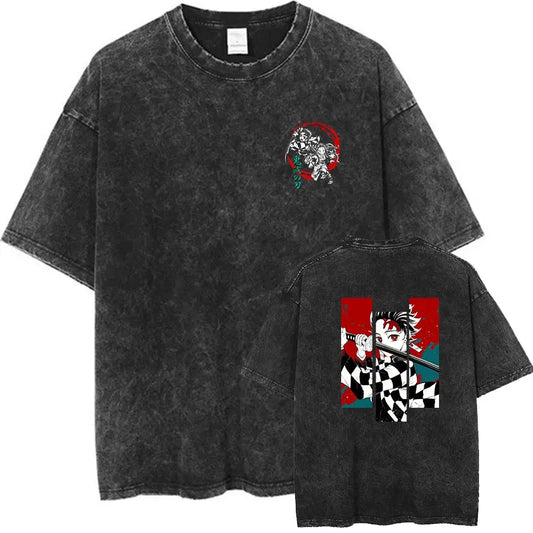 Demon Slayer Kamado Tanjiro Vintage T-Shirt Black