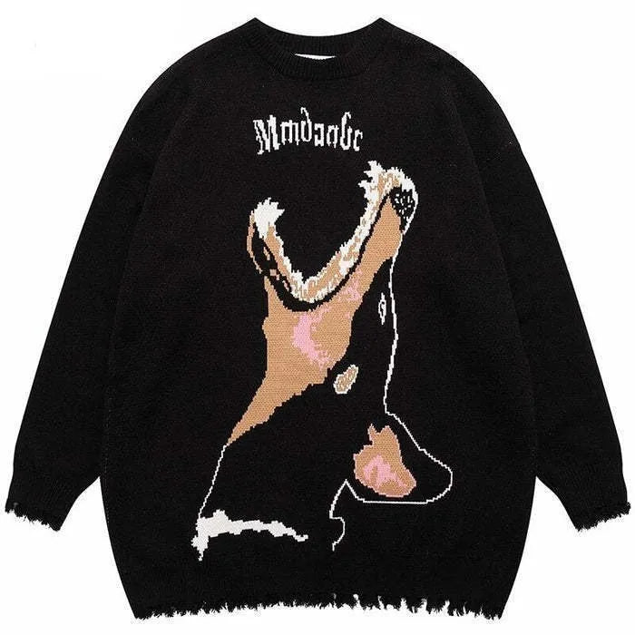 Japanese Hip Hop Knitted Sweater