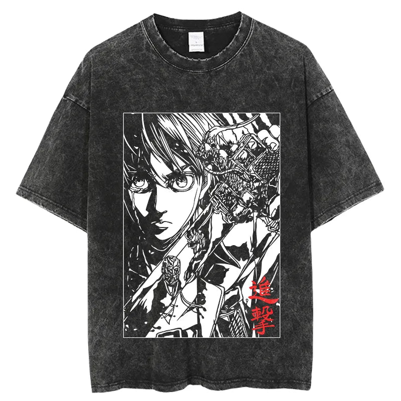 Shingeki no Kyojin Washed Anime T-Shirt