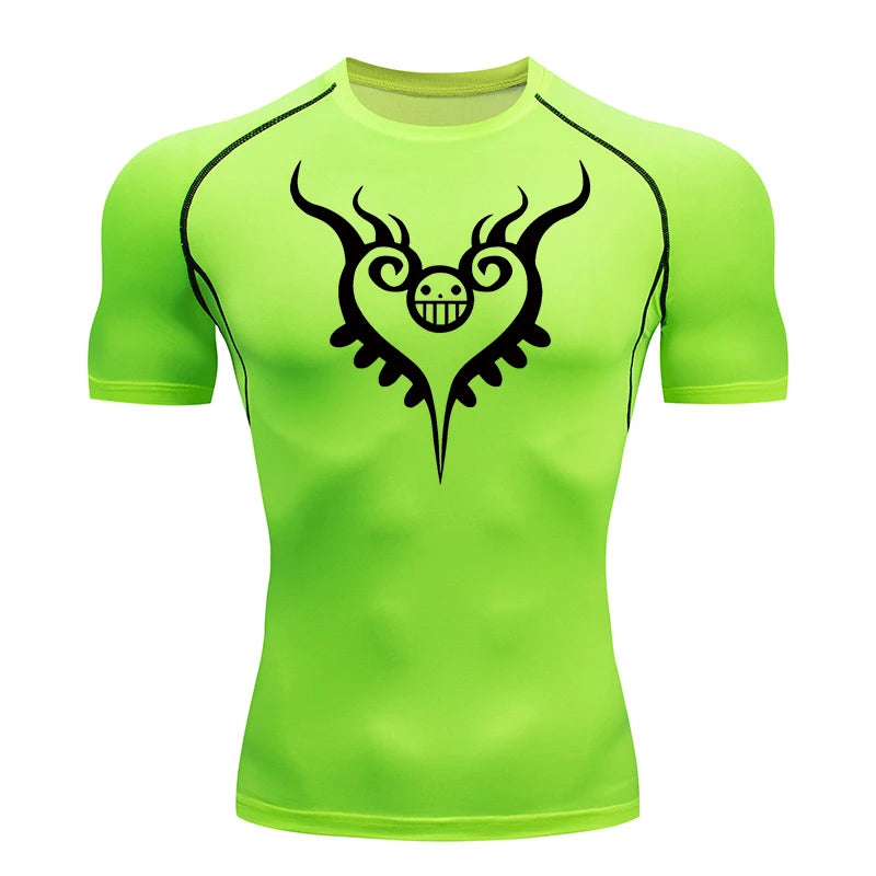 Onepiece Anime Gym Fit Tshirt Green 2