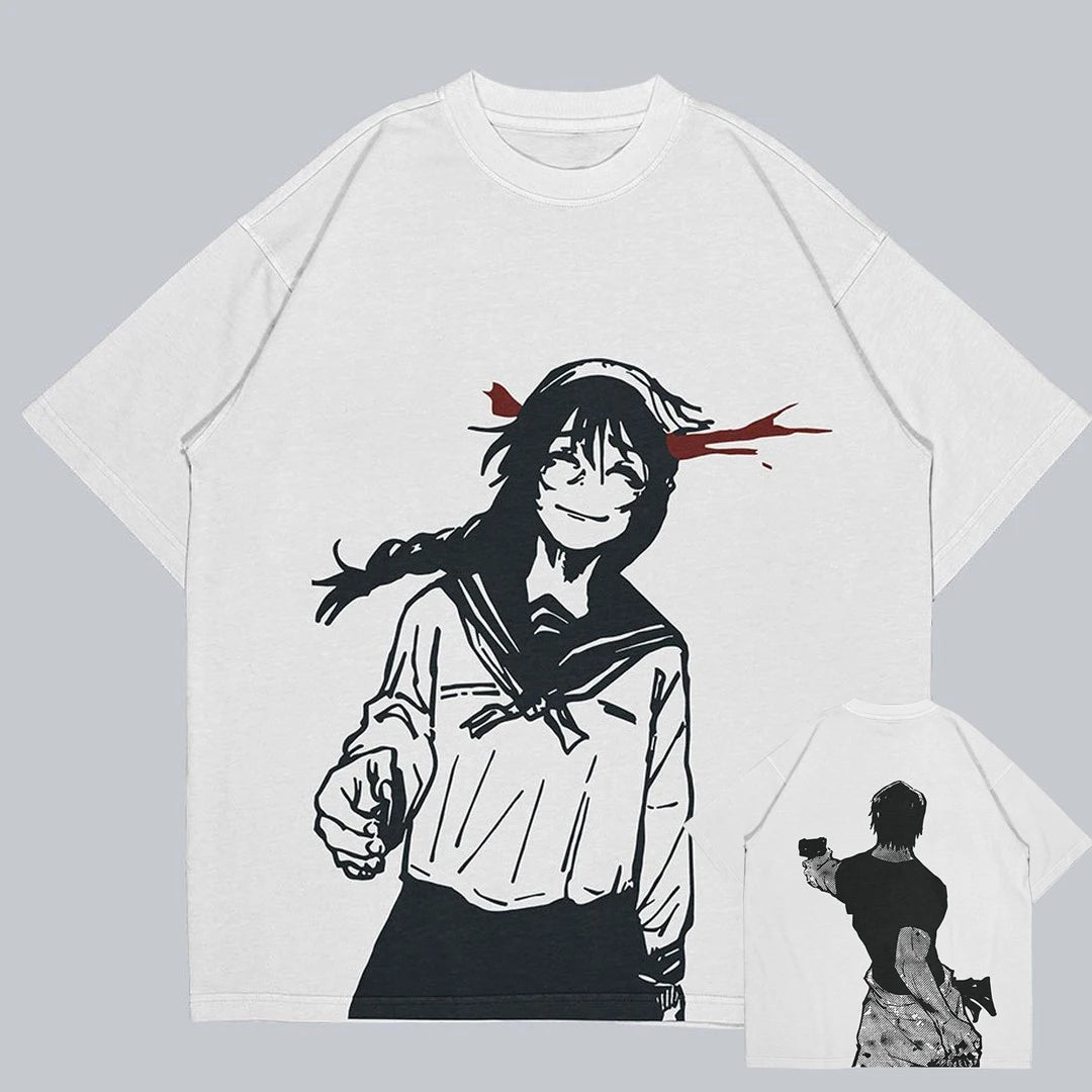 Jujutsu Kaisen Toji Shooter Anime Tshirt White 1