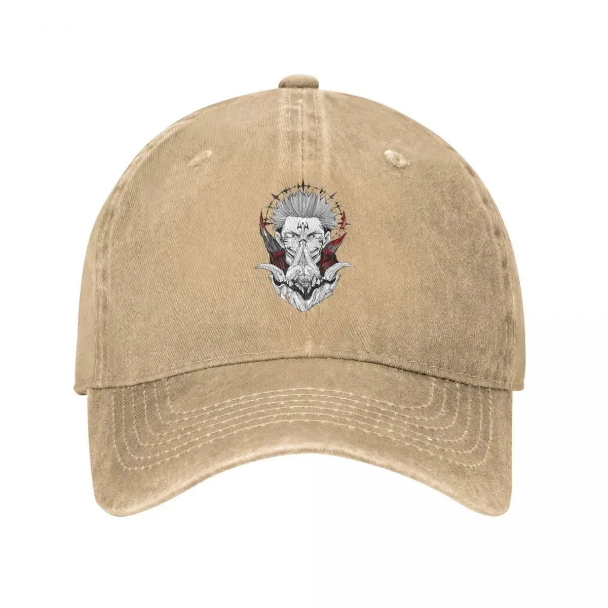 Jujutsu Kaisen Sukuna Denim Cap Khaki Adjustable