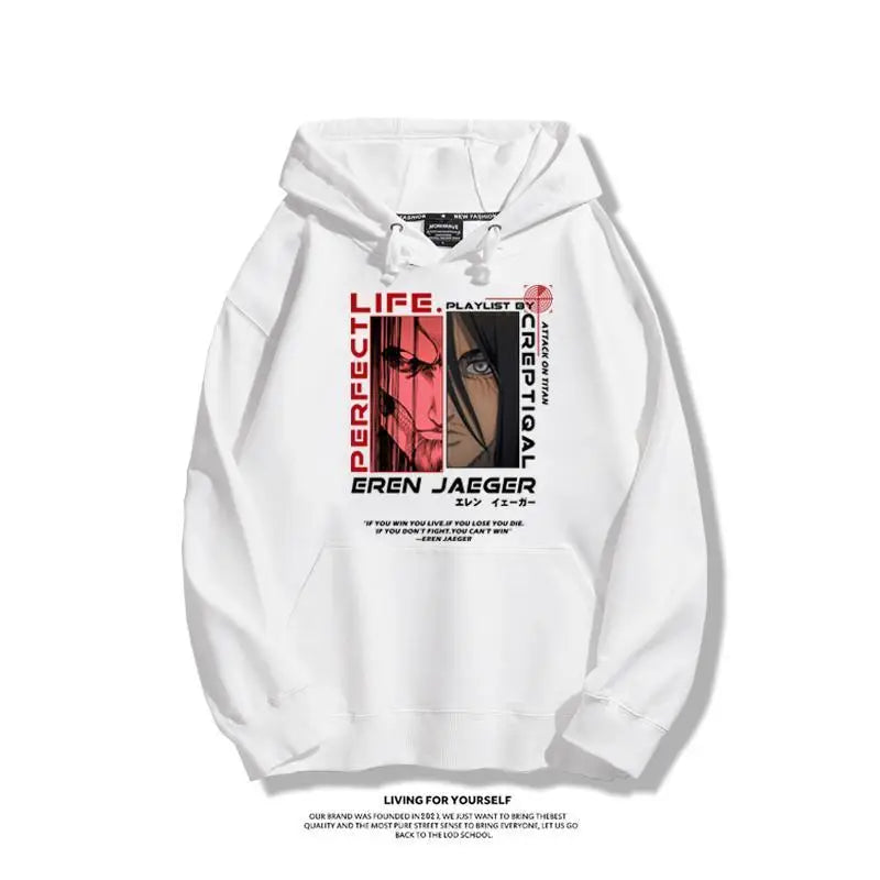 Shingeki no Kyojin Eren Hoodie White