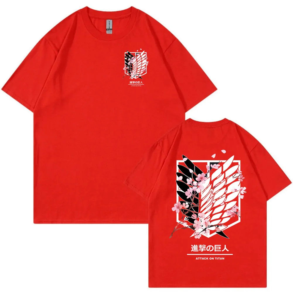 Anime Attack on Titan AOT Logo T-Shirt Red