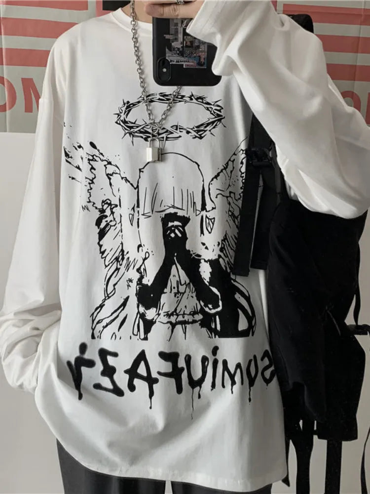 Anime Fallen Angel Sweatshirt White