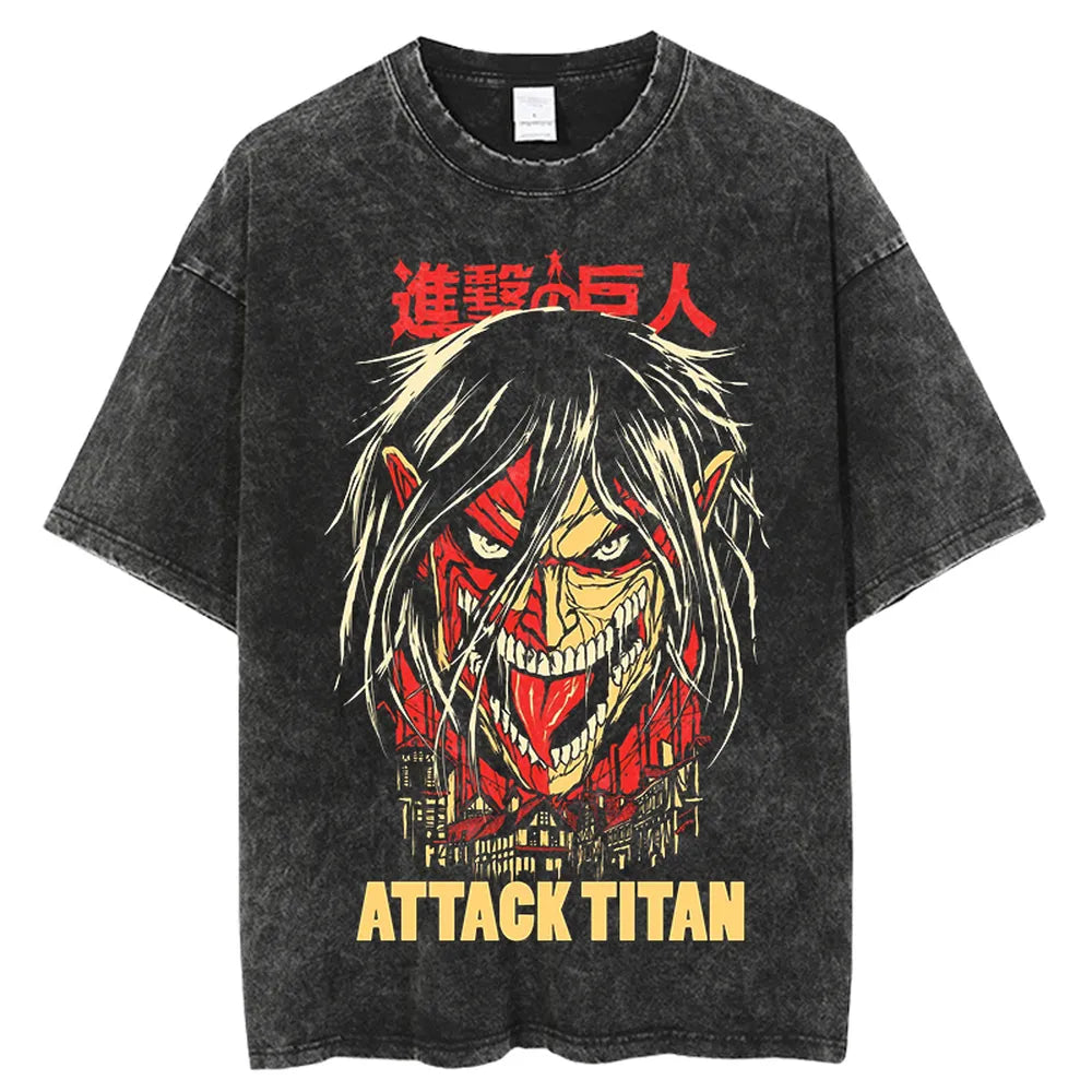 Shingeki no Kyojin Washed Anime T-Shirt